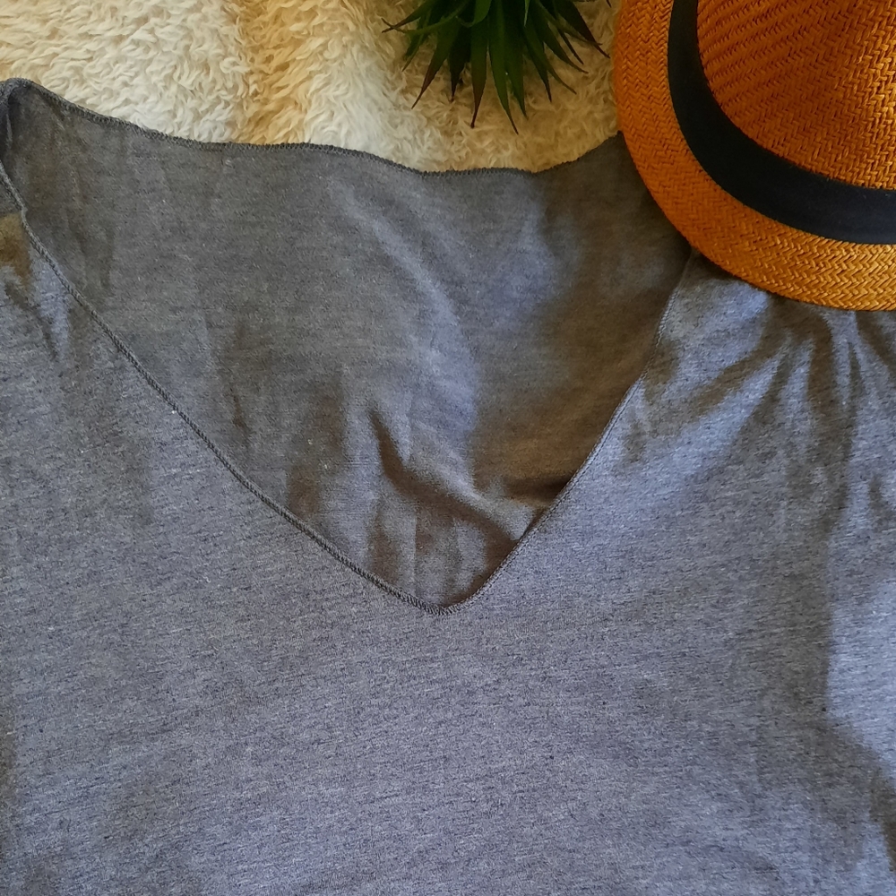 Shein Plus Size Solid V-Neck Bat Wing Top